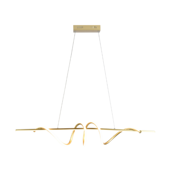 Luminária Pendente Espiral Dourada Gold 52W 100cm Good Iluminação GI-60170-1GD