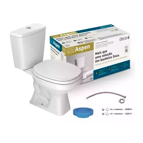 Kit Bacia c/ Caixa Acoplada Aspen Branco Deca