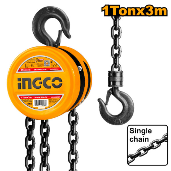 Talha Manual de Corrente 1Ton 3mt Elevação INGCO HCBK0101